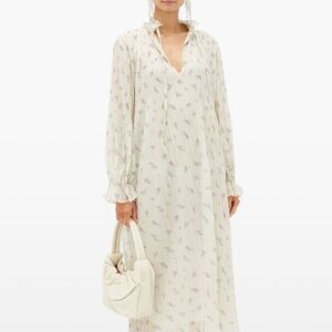 Floral Pleated Georgette Midi Dress